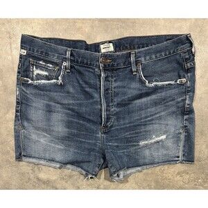 Citizens of Humanity Corey Shorts Size 31 Slouchy Fit Denim Blue Distressed USA